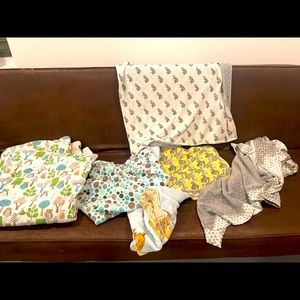 Baby blanket bundle ; lots of minky blankets
